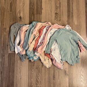 Baby Girl Long Sleeve Onesies/Bodysuits Lot (12)